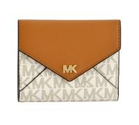 Nuovo Michael Kors Medio pelle Marrone + Bianco Ghianda PVC Pieghe Avvolgono A