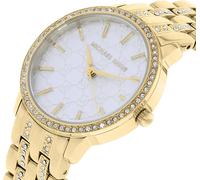 Nuovo Michael Kors Nini Color Oro, Cristalli, Bianco Monogramma Logo Quadrante