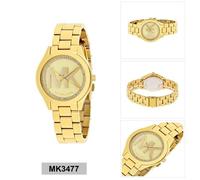 Nuovo Michael Kors Runway Color Oro, Mk Logo Cristalli Quadrante Bracciale