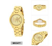 Nuovo Michael Kors Runway Color Oro, Mk Logo Cristalli Quadrante Bracciale
