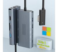 Nuovo Microsoft Surface Dock 2, stazione di docking 10-in-1 con HDMI 4K@60Hz, Ethernet, slot SD/TF, USB 3.0, PD, hub Surface Dock per Sur-face Pro 11/10/9/8/X/7/6/5, Sur-face Laptop Go 3/2