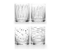 Nuovo Mikasa 4 PC Set Cheers Argento Metallizzato Multiuso Bere Vetro 370ml