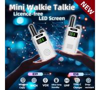 Nuovo Mini bianco libero licenza Walkie Talkie E38 passato CE PMR FRS Led Display comunicazione due vie Radio