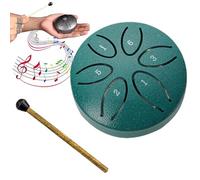 Nuovo mini tamburo con lingua in acciaio, pietre di Buddha, kit di batteria curativa con suono da 3 pollici e 6 note, mini tamburo handpan, regali for meditazione yoga e zen (Color : Star Green 1)