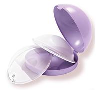 Nuovo modello con tappi, 2 conchiglie per il seno, salva-latte, coppette indossabili per allattamento, proteggono i capezzoli doloranti per l'allattamento al seno (viola aggiornato, 2 pezzi