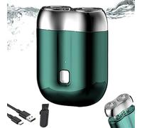 Nuovo modello Mini Dual-Head Electric Shaver, Upgrade Pocket Shaver, 2025 New Upgrade Pocket Shaver USB Mini Shavers for Men, Rechargeable Waterproof Compact Electric (Green)
