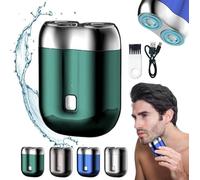 Nuovo modello Mini rasoio elettrico a doppia testa, nuovo mini rasoio a doppia testa portatile, rasoio elettrico lavabile tascabile, taglierina magnetica a doppio anello, mini rasoio elettrico a