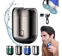 Nuovo modello Mini rasoio elettrico a doppia testa, nuovo mini rasoio a doppia testa portatile, rasoio elettrico lavabile tascabile, taglierina magnetica a doppio anello, mini rasoio elettrico a