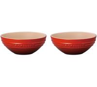 NUOVO Multi Bowl 15 cm Set di 2 Quarzo Rosa Arancione Rosso Ciliegia dal...