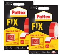 NUOVO nastro di montaggio Pattex FIX 120 kg doppio lato 2 x 1,5 m x 19 mm sup...