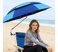 Nuovo ombrellone da sole bicolore da esterno con morsetto, ombrellone per sedia da spiaggia regolabile a 360°, tessuto ispessito antivento e resistente ai raggi UV, ombrellone da sole portatile con bo