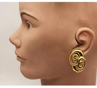 Nuovo On Card Anne Klein Vecchia Serie Color Oro Lucidato Vortice Forma Clip-On