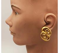 Nuovo On Card Anne Klein Vecchia Serie Color Oro Opaco Vortice Forma Clip-On