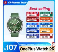Nuovo OnePlus Watch 2R Versione globale Smart Watch 1,43" AMOLED Snapdragon W5 Chipset Fino a 100 ore di durata della batteria Google Wear OS 4 NFC Green