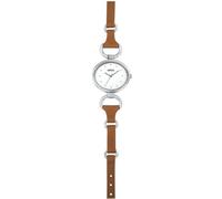 Nuovo OPEX Parigi il Mio Farfalla Color Argento, pelle Marrone Band, Ovale Watch