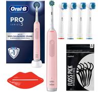 NUOVO Oral-B Pro 3 3000 Cross Action Rosa Spazzolino Elettrico Set Accessori