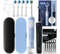 NUOVO Oral B Vitality Pro D103 Duo nero blu 4 spazzole 2 astucci