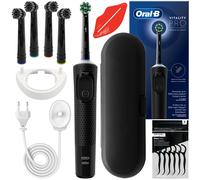 NUOVO Oral B Vitality Pro D103 nero con 4 spazzole a innesto custodia da viag...