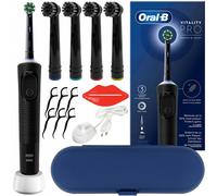 NUOVO Oral B Vitality Pro D103 spazzolino elettrico nero con custodia a 4 acc...