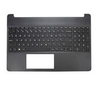 Nuovo originale ricambio palmare nero layout nel Regno Unito per HP 15S-EQ0033NO, HP 15S-EQ0032NW tastiera Palmrest riposo palmo topcase top cover superiore compatibile con L63578-031- Senza touchpad