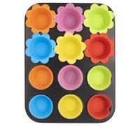 NUOVO Orion stampo per muffin set 12 stampi in silicone antiaderente...
