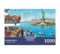 Nuovo Orizzonte: La Traversata della Statua della Libertà Puzzle in Legno Impermeabile DIY Puzzles Da 1000 Pezzi Regali Per Adulti Impossibili Giochi Di Impegnativi