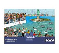 Nuovo Orizzonte: La Traversata della Statua della Libertà Puzzle in Legno Impermeabile Puzzles Da 1000 Pezzi Per Adulti Colorati Giochi Di Puzzle Impegnativi