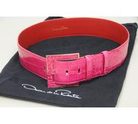 Nuovo Oscar de la Renta Alligator Coccodrillo Girovita Cintura Rosa Magenta S