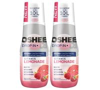 NUOVO OSHEE Drop In Vitamin Lemonade 2x500ml lampone pompelmo concentrato