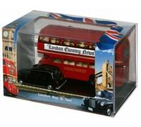 Nuovo Oxford Diecast - Set Regalo Autobus E Taxi Di Londra - LD004