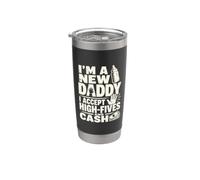 Nuovo padre papà annuncio High Five umorismo Bicchiere termico in acciaio inox doppia parete