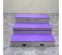 Nuovo palco for coro in plastica PE for le scuole, nuovi gradini mobili ribaltabili, gradini mobili for danza a tre livelli for aula di musica scolastica(Purple)
