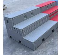 Nuovo palco for coro in plastica PE for le scuole, nuovi gradini mobili ribaltabili, gradini mobili for danza a tre livelli for aula di musica scolastica(Gray)