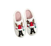 Nuovo Pantofole Natalizie Donna Invernali Idea Regalo, Cappello di Natale Ciabatte Calde Donna Morbide Pelose Scarpe con Punta Chiusa Slippers Silenzioso Babbucce Ciabatta per Interni e Esterni