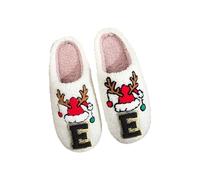 Nuovo Pantofole Natalizie Donna Invernali Idea Regalo, Cappello di Natale Ciabatte Calde Donna Morbide Pelose Scarpe con Punta Chiusa Slippers Silenzioso Babbucce Ciabatta per Interni e Esterni