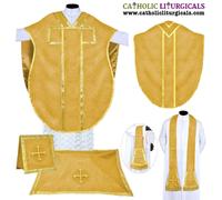 NUOVO paramento giallo casual stile St. Philip Neri stola e set di masse...