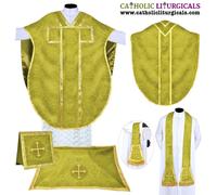 NUOVO paramento verde oliva stile St. Philip Neri stola e set di masse 5...