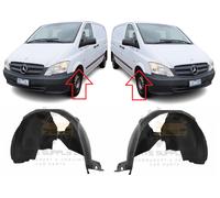 Nuovo ParaSchizzi Ant. Per Mercedes VITO W639 2010-2014 Coppia Deflettori Nero
