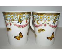 Nuovo PC Grace Bianco Rosa, Oro, Blu Fiore, Farfalla, Porcellana Tazza Da Caffè