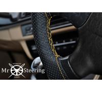 Nuovo Perforata Volante IN Pelle Cover Per Peugeot 206 Giallo Doppio Punto