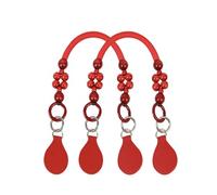 nuovo Perline di Legno Anello Pu Cinghie Manico con Gocce di Lacrima per Obag Classico Mini Donne Ragazza Signore Tracolla Borsa o bag Borsa (Rosso)