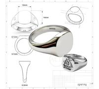 Nuovo Pesante Cuscino Sigillo Anelli 925 Argento Sterling UK Marchiato su Misura