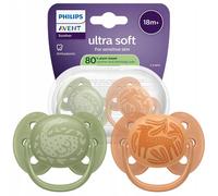 NUOVO Philips Avent Ciuccio Ultra Soft SCF09306 18m+ Silicone Senza BPA Set di 2