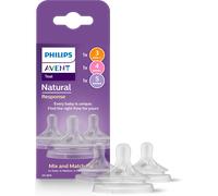 NUOVO Philips Avent Natural SCY96003 set di 3 aspirapolvere per biberon antic...