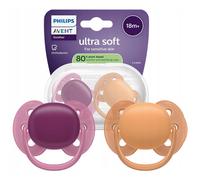 NUOVO Philips Avent Ultra Soft SCF09303 ciuccio 18 m più set di 2 senza BPA