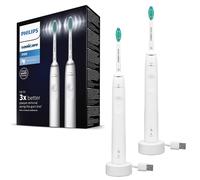 Philips 3000 series Sonicare Spazzolini Elettrici Sonici, confezione da 2 Spazzolini Bianchi HX3675/13