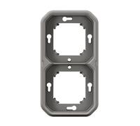NUOVO PLEXO 55 supporto da incasso doppio grigio 069683L