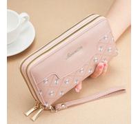 Nuovo portafoglio da donna con design stampato, portafoglio frizione lungo alla moda con doppia cerniera e scomparto per il telefono per donna, portafoglio, portafoglio lungo, portafoglio da polso, po