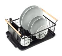 Vilde - Scolapiatti, 42,5 x 29,5 x 19 cm, perfetto per la cucina, per asciugare i piatti, colore nero