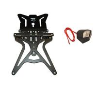 NUOVO PORTATARGA REGOLABILE IN ALLUMINIO NERO CON LUCE TARGA PER MOTO UNIVERSALE